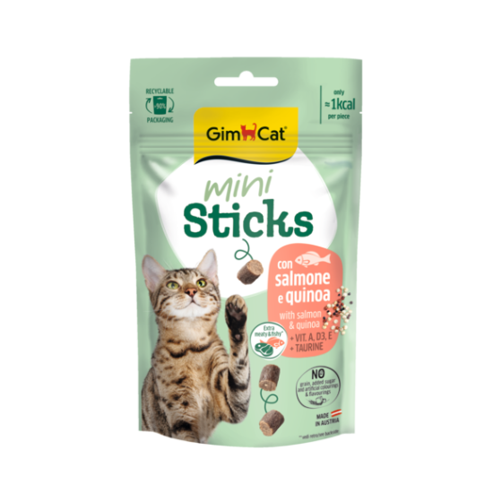 GIMCAT MINI STICKS WITH SALMON &amp; QUINOA 50 G