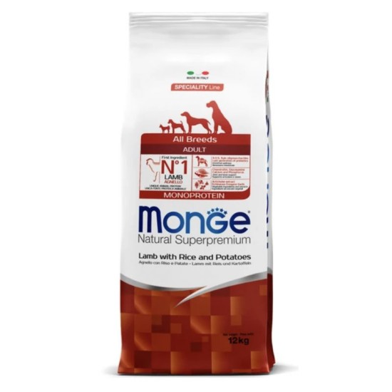 Monge All Breeds Adult Lamb sausas pašaras šunims 