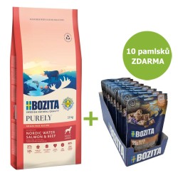 Bozita Purely Dog Adult Large Salmon & Beef GF 11 kg + 10 pamlsků ZDARMA