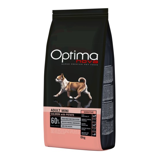 OPTIMA Nova Dog Adult Mini Sensitive Salmon & Potato GF suasas maistas šunims