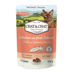 Chat & Chat Sterilized Cat Chicken with Salmon, kapsička 100 g