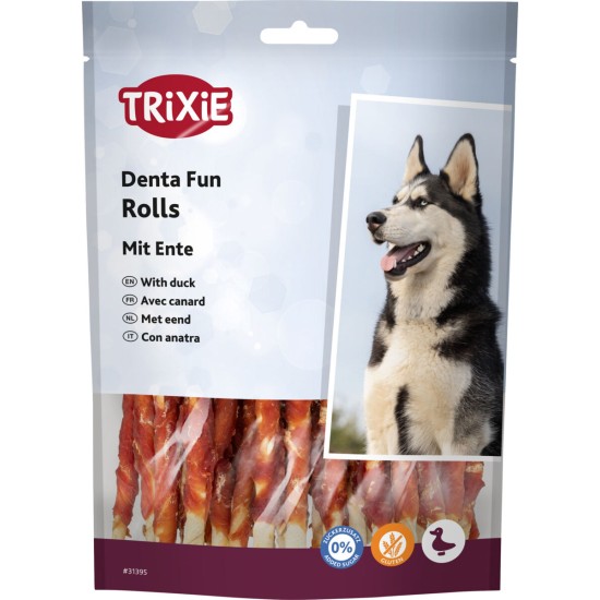 Trixie Denta Fun skanėstai šunims, kramtomi antienos suktinukai, 30 vnt, 240 g