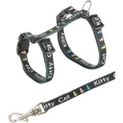 Trixie Junior Kačiukų petnešos su pavadėliu, Kitty Cat motif, 21-33 cm-8 mm, 1.20 m