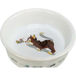 Trixie Dubenėlis, katė su pele, keramika, 0.2 l, ø 12 cm, baltas