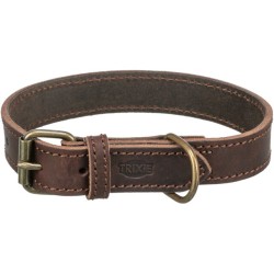 Trixie Rustic rieb. odos antkaklis, M-L 42-48cm/25mm, tams. rudas