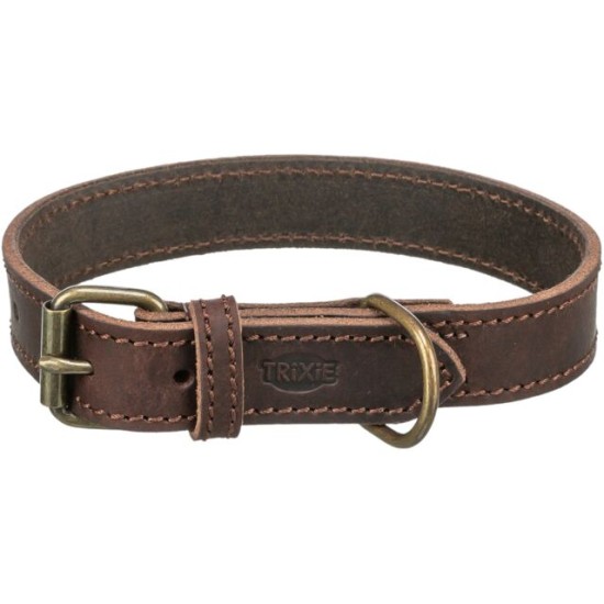 Trixie Rustic rieb. odos antkaklis, L 48-56cm/30mm, tams. rudas
