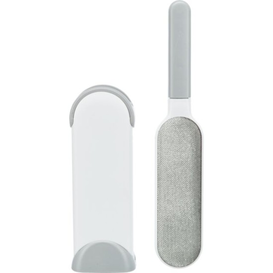 Trixie Pūkų surinkimo šepetys su talpa pūkams, 33 cm, baltas/pilkas