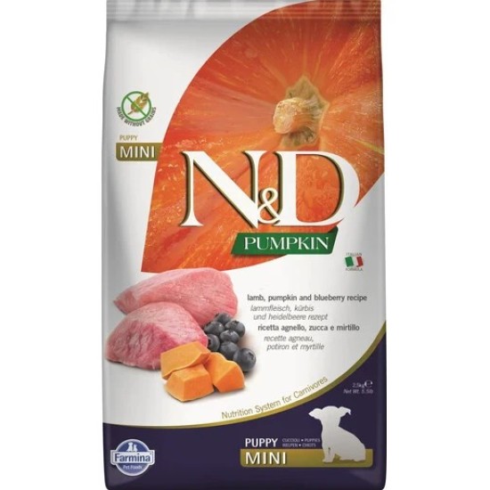 FARMINA N&amp;D PUMPKIN - DOG Dry Lamb&amp;Blueberry PUPPY MINI 7 kg