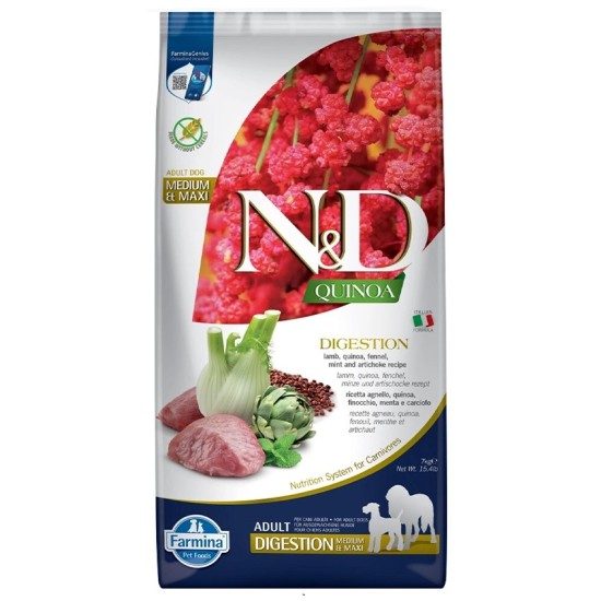 FARMINA N&amp;D QUINOA - DOG Dry DIGESTION Lamb&amp;Fennel ADULT MED&amp;MAX 7 kg