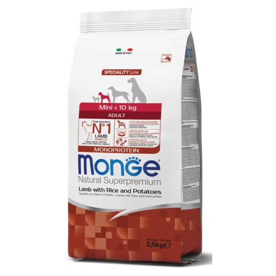 M11549 Monge Dry Dog Spec. Line - Mini Adult Lamb, rice & potatoes 2,5 kg
