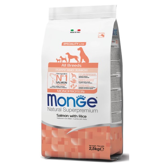 M11204 Monge Dry Dog Spec. Line - All Breeds Puppy Salmon & rice 2,5 kg
