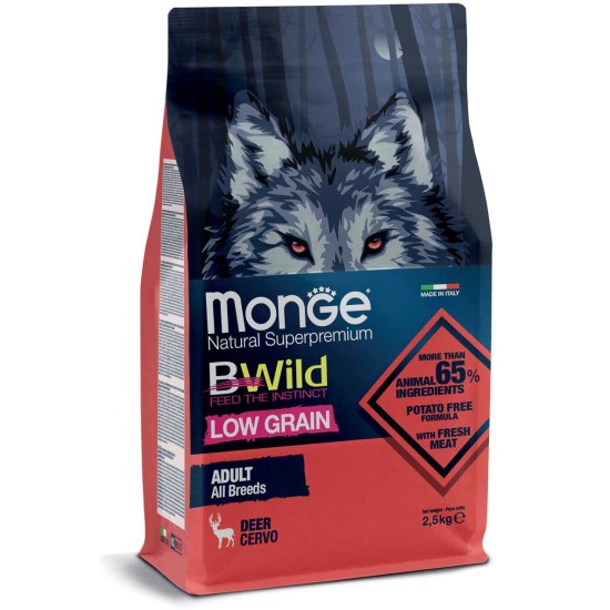 M11983 Monge Dry Dog BWILD - All Breeds Adult Deer (elniena) 2.5 kg