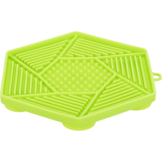 1.8_34980 TRIXIE Lick'n'Snack Laižymo lėkštė su siurbtukais, silikonas, 17 cm, žalia (pak.3)