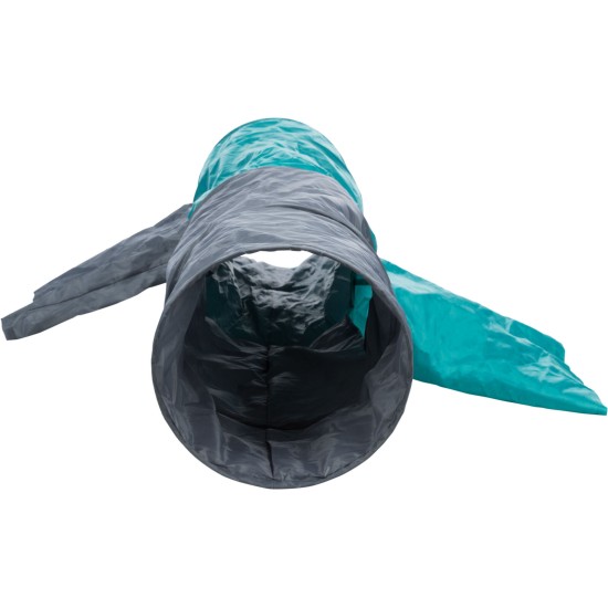 3.5_4302 TRIXIE Žaidimų tunelis katėms su 4 įėjimais, pliušas, 30x115 cm, pilka/žalsva