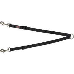 1.0_2011801 TRIXIE Premium dvigubas pavadys, XS-S: 40-70 cm/10 mm, juodas