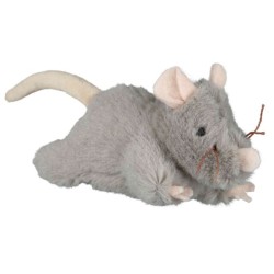 3.5_45788 TRIXIE Pelė su mikroschema, pliušas, katžolė, 15 cm, pilka (pak.4)