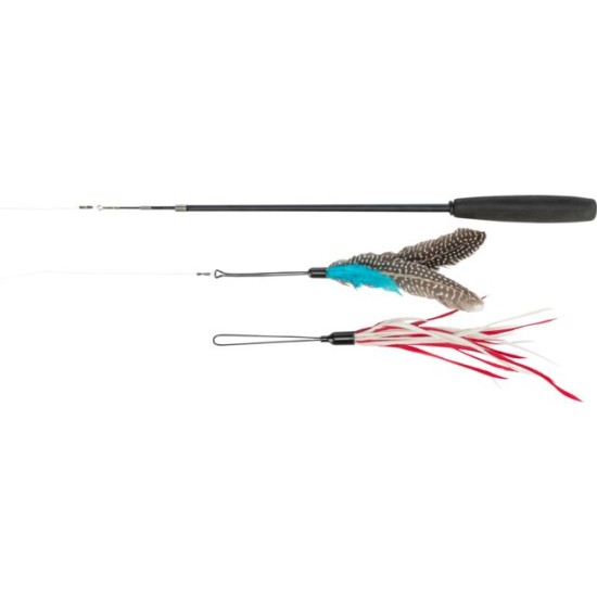 3.5_45763 TRIXIE Teleskopinė meškerė, su 2 žaislais, stiklo pluoštas, 40-98 cm (pak.4)