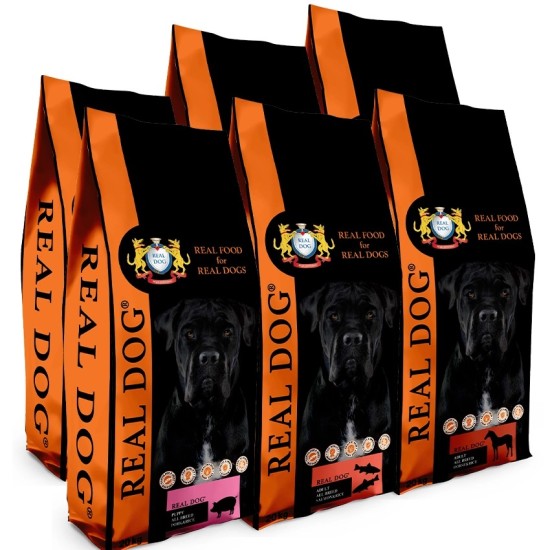 KOMP067 Real Dog 6*20kg Horse -2, Chicken XL -2, Pork -1, Salmon- 1