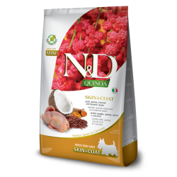F39910 FARMINA N&D QUINOA - DOG Dry SKIN&COAT Quail&Coconut ADULT MINI 800 g (pak.10)