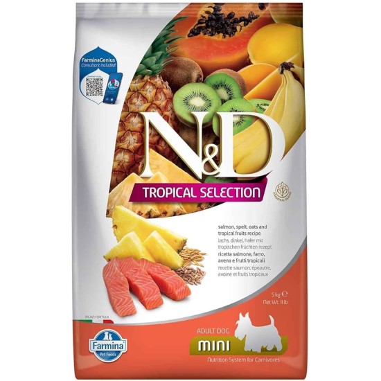 F42361 FARMINA N&D TROPICAL SELECTION - DOG Dry Salmon ADULT MINI 5 kg