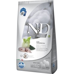 F44648 FARMINA N&D WHITE - DOG Dry Sea Bass Spirulina&Fennel ADULT MED&MAX 7 kg