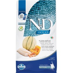 F38845 FARMINA N&D OCEAN - CAT Dry Cod Shrimp Pumpkin&Cantaloupe KITTEN 300 gr (pak.16)