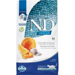F36735 FARMINA N&D OCEAN - CAT Dry Herring Pumpkin&Orange ADULT 300 g (pak.16)