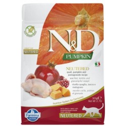 F35370 FARMINA N&D PUMPKIN - CAT Dry Quail&Pomegr NEUTERED ADULT 300 gr (pak.16)