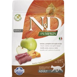 F35363 FARMINA N&D PUMPKIN - CAT Dry Venison&Apple ADULT 300 gr (pak.16)