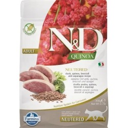 F38661 FARMINA N&D QUINOA - CAT Dry NEUTERED Duck Broccoli&Asparagus ADULT 300 g (pak.16)