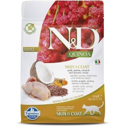 F35783 FARMINA N&D QUINOA - CAT Dry SKIN&COAT Quail&Coconut ADULT 300 g (pak.16)