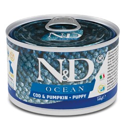 F02925 FARMINA N&D OCEAN - DOG Wet Cod&Pumpkin PUPPY MINI 140 g (pak.6)