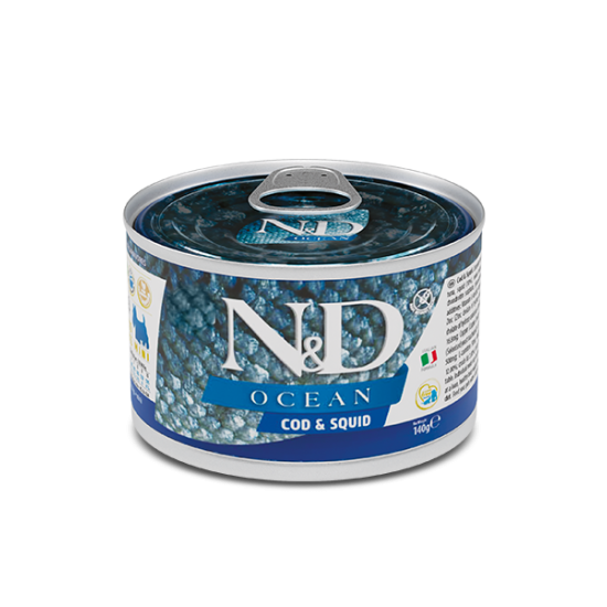 F02239 FARMINA N&D OCEAN - DOG Wet Cod&Squid ADULT MINI 140 g (pak.6)
