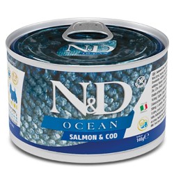 F02222 FARMINA N&D OCEAN - DOG Wet Salmon&Cod ADULT MINI 140 g (pak.6)