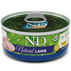 F07241 FARMINA N&D NATURAL - CAT Wet Lamb ADULT 140 g (pak.18)