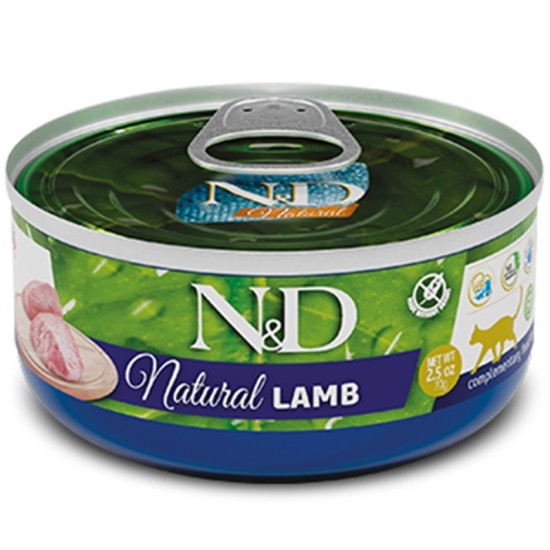 F07241 FARMINA N&D NATURAL - CAT Wet Lamb ADULT 140 g (pak.18)