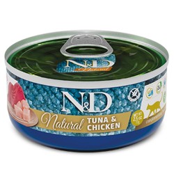 F06299 FARMINA N&D NATURAL - CAT Wet Tuna&Chicken ADULT 70 g (pak.24)