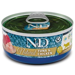 F07234 FARMINA N&D NATURAL - CAT Wet Tuna&Chicken ADULT 140 g (pak.18)