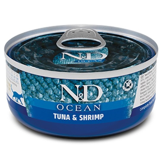 F02888 FARMINA N&D OCEAN - CAT Wet Tuna&Shrimp ADULT 70 g (pak.24)