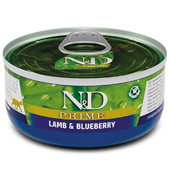 F02062 FARMINA N&D PRIME - CAT Wet Lamb&Blueberry ADULT 70 g (pak.24)