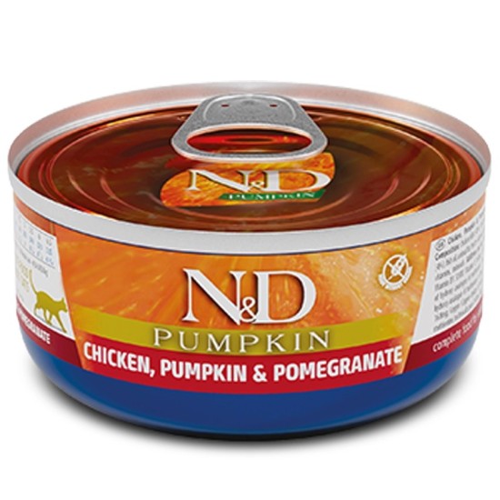 F02086 FARMINA N&D PUMPKIN - CAT Wet Chicken Pumpkin&Pomegranate ADULT 70 g (pak.24)