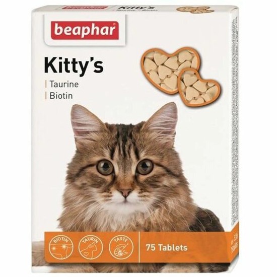 B125098 Beaphar KITTY'S + Taurine + Biotin, 75tab. (pak12)