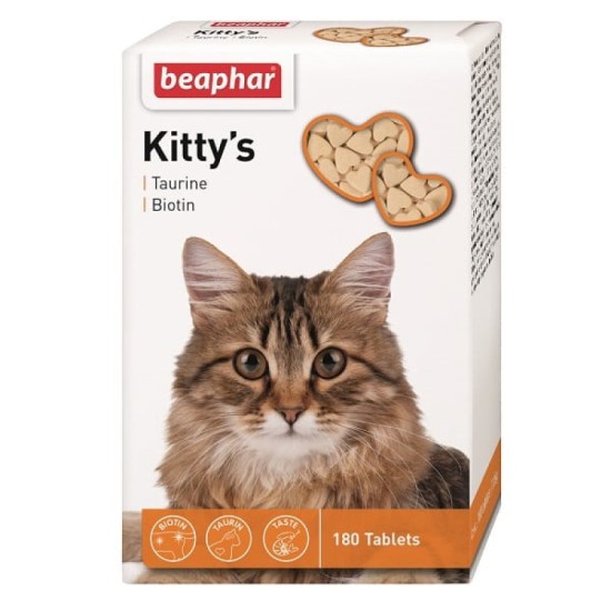 B125784 Beaphar KITTY'S + Taurine + Biotin, 180tab. (pak12)