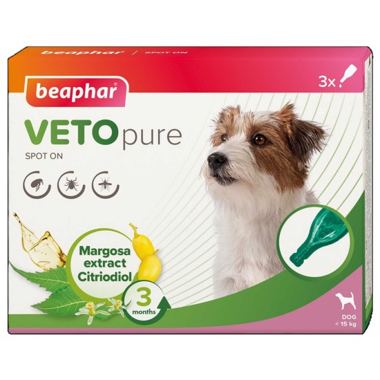 B211166 Beaphar VETOPURE SPOT ON S-M DOG 3X (pak6)