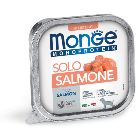 M14748 Monge Monoproteico Solo - Wet Dog Pate 100% Salmon 150g (pak24)