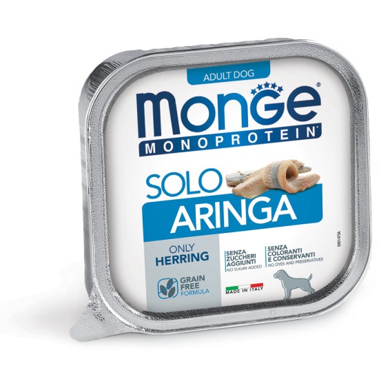 M14755 Monge Monoproteico Solo - Wet Dog Pate 100% Herring 150g (pak24)