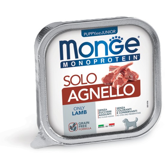 M14700 Monge Monoproteico Solo - Wet Dog Pate 100% Lamb PUPPY 150g (pak24)