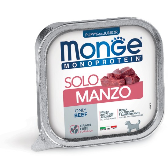 M14717 Monge Monoproteico Solo - Wet Dog Pate 100% Beef PUPPY 150g (pak24)