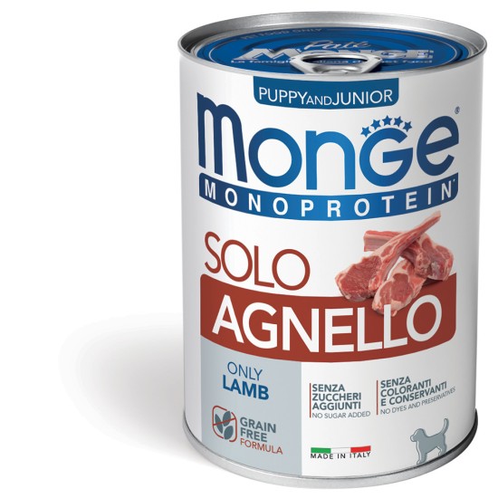 M14540 Monge Monoproteico Solo - Wet Dog Pate 100% Lamb PUPPY 400g (pak24)