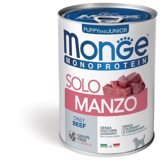 M14557 Monge Monoproteico Solo - Wet Dog Pate 100% Beef PUPPY 400g (pak24)